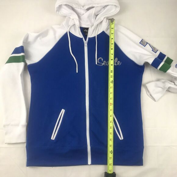 seattle full zip hoodie sequin bling size med - Picture 7 of 12
